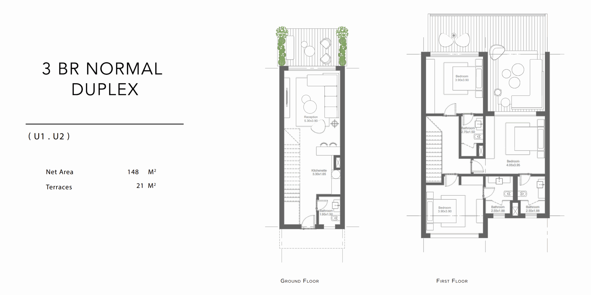 3 BR Duplex G Villas layout