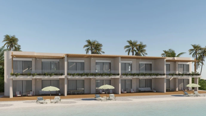 Floating Chalet Terrace on Lagoon Seashell Ras El Hekma