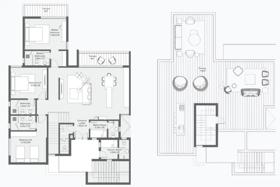 3 bedroom Chalet Playa Ras El Hekma Layout